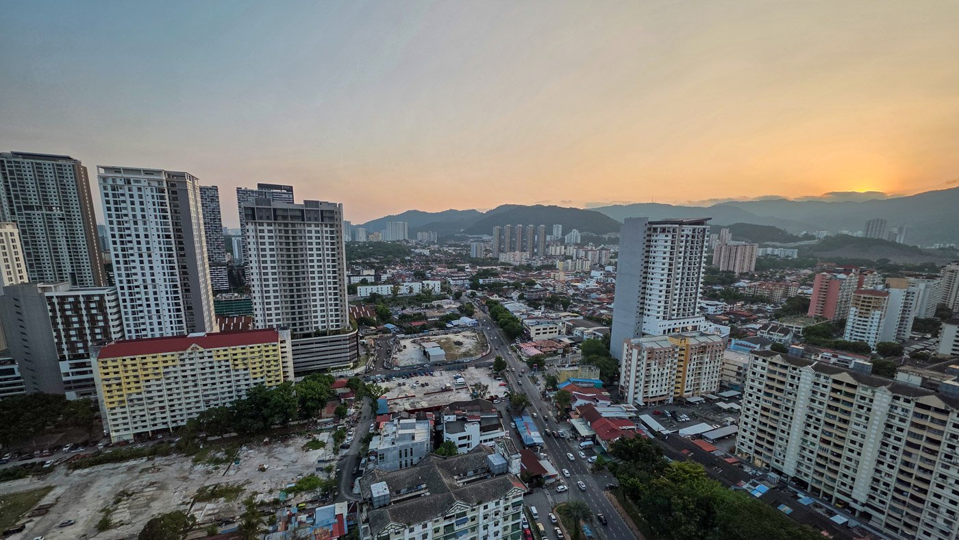 View from a high-rise apartment outside George Town in Penang