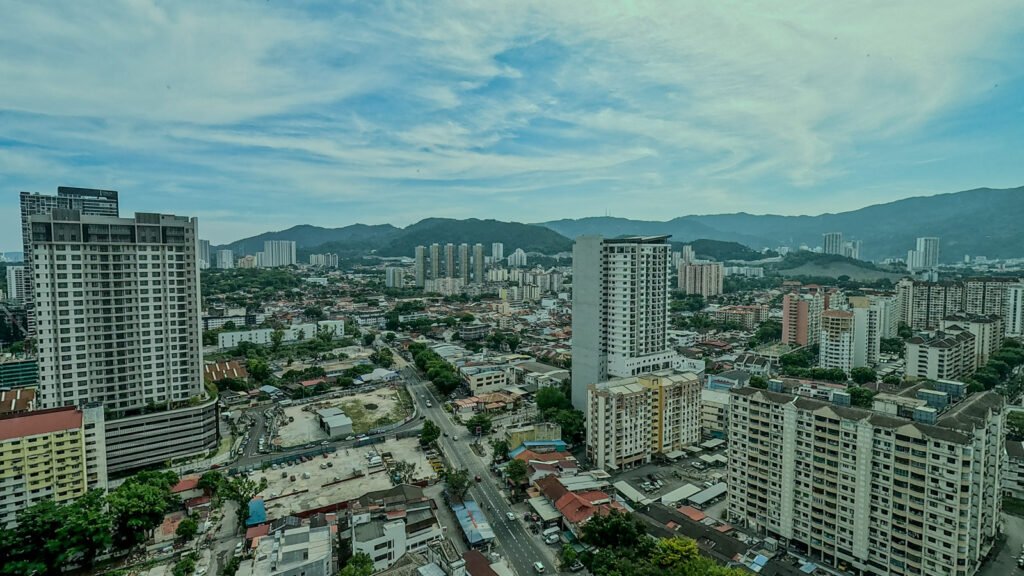 View over George Town and Penang Island in Malaysia