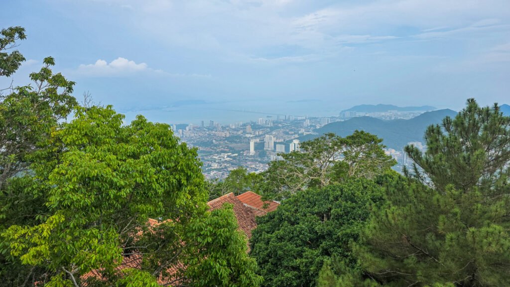 View over George Town and Penang Island from Penang Hill in Malaysia