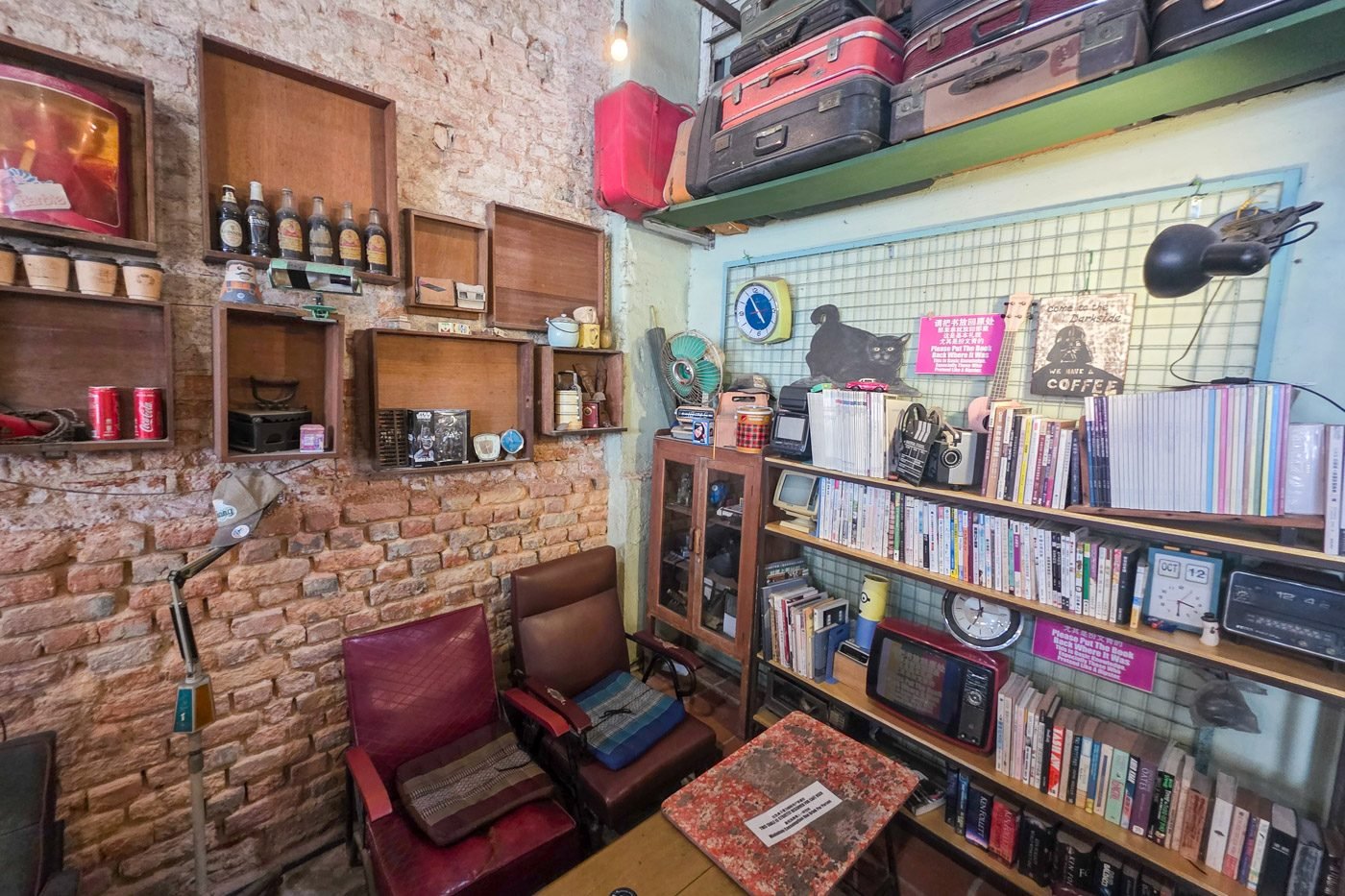 Interior of a postcard and souvenir shop in George Town, Penang