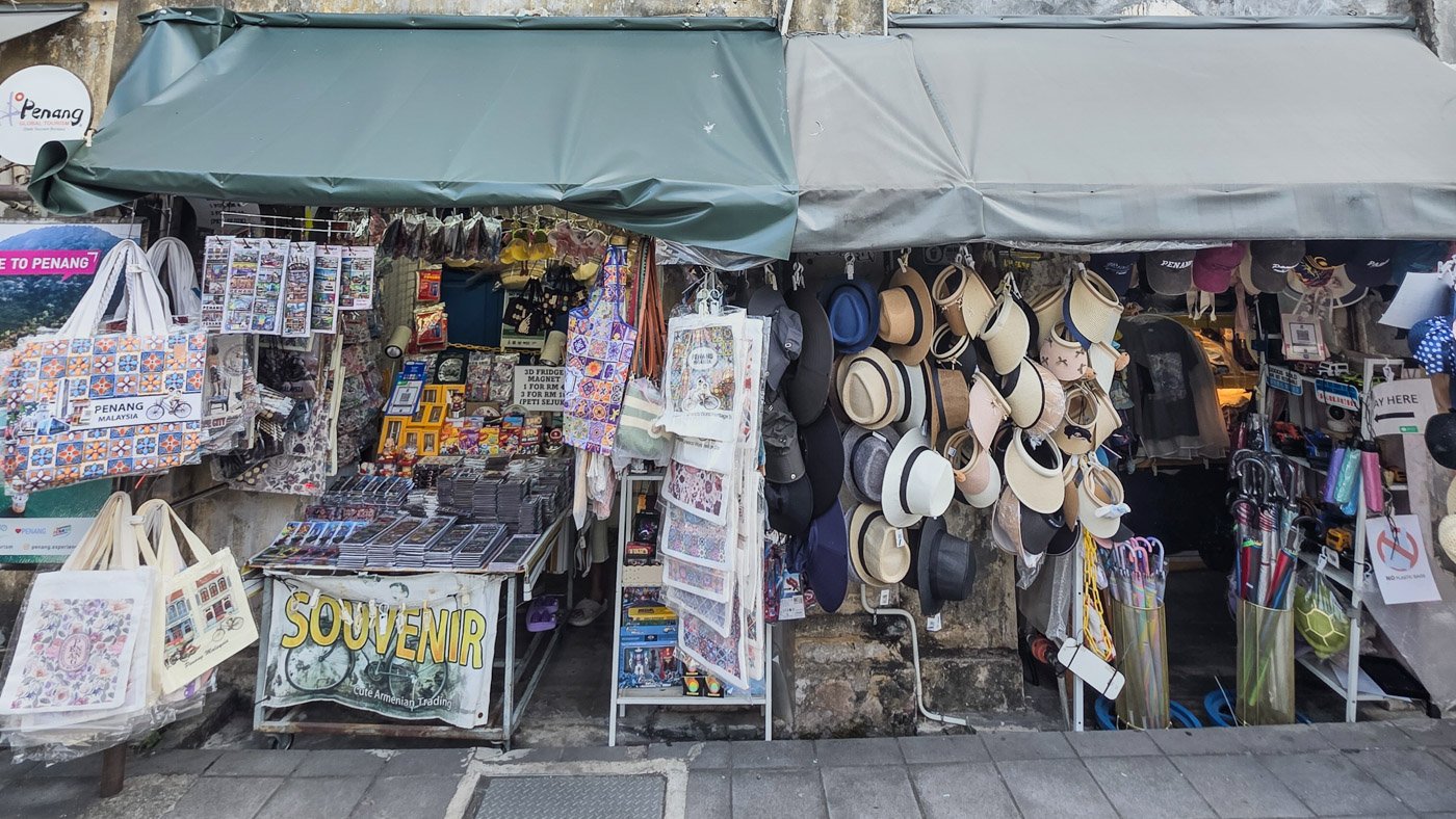 Souvenir shop in George Town’s UNESCO area in Penang